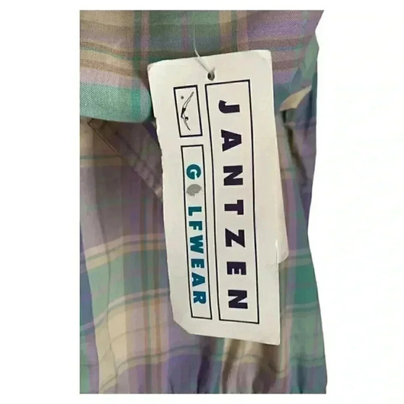 NWT Vintage Janzten Golfwear Women's Large Jacket Plaid Button Up Long Sleeve - Picture 2 of 9